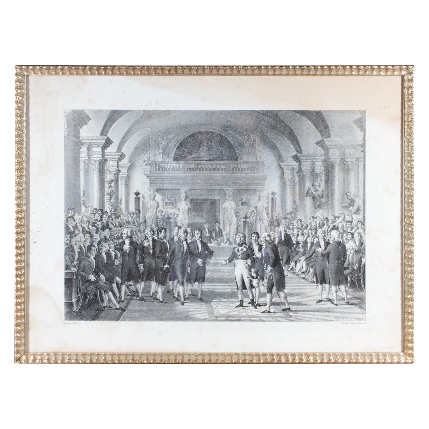 Set of 4 Napoleonic Military Etchings in Gilt Frames found in France