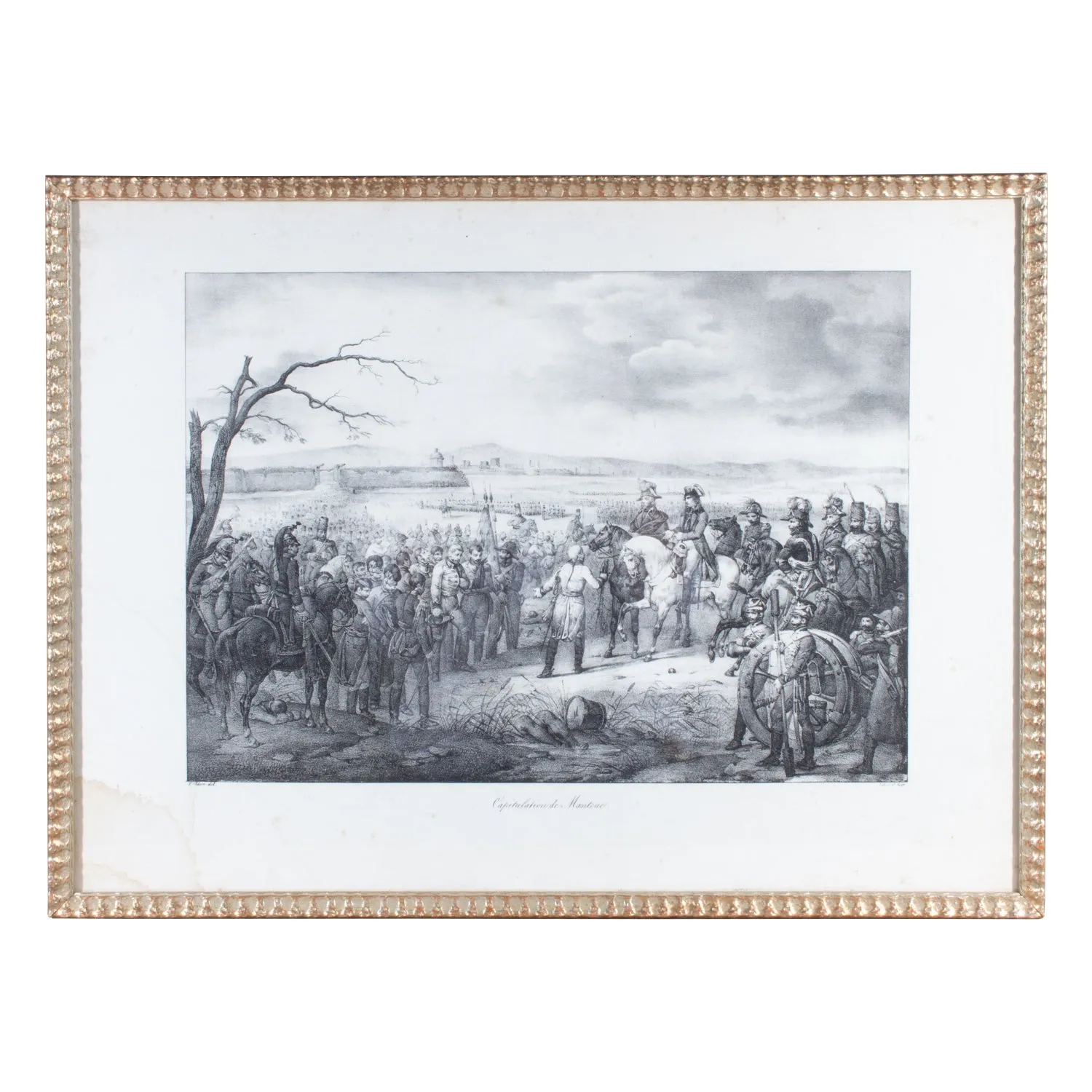 Set of 4 Napoleonic Military Etchings in Gilt Frames found in France