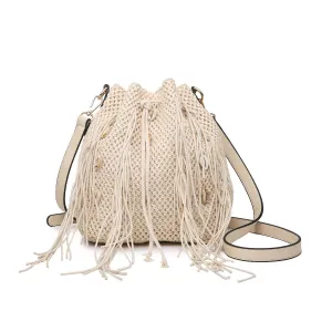Shore Natural Bag w/ Shell and Fringe Trim