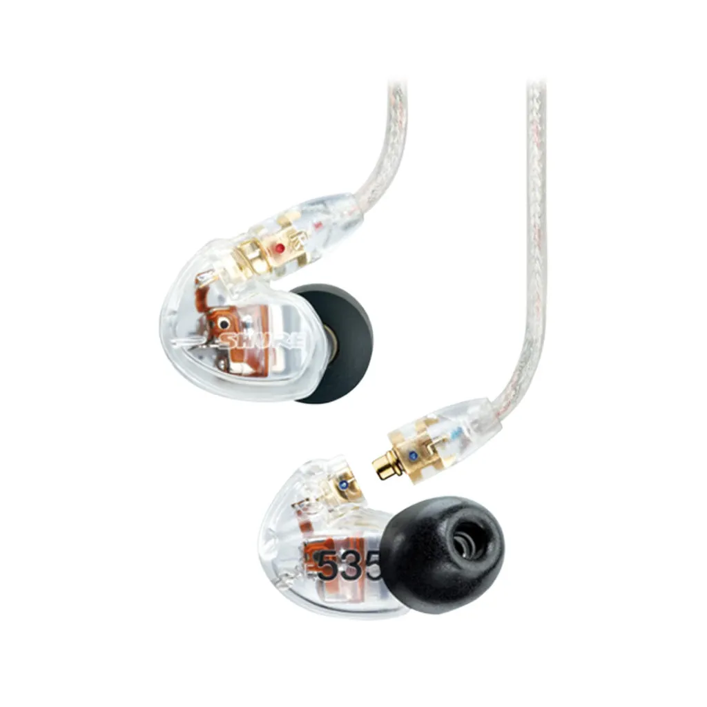Shure SE535 Pro Professional Sound Isolating Earphones, 3.5mm, Clear