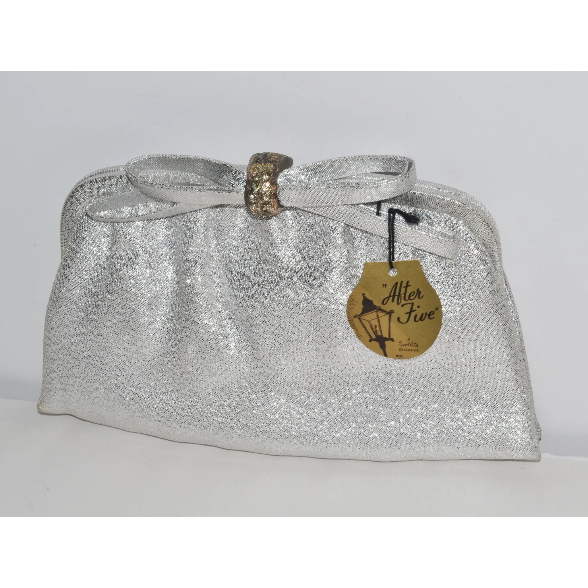 Silver Lame Rhinestone Purse By After Five