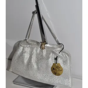 Silver Lame Rhinestone Purse By After Five