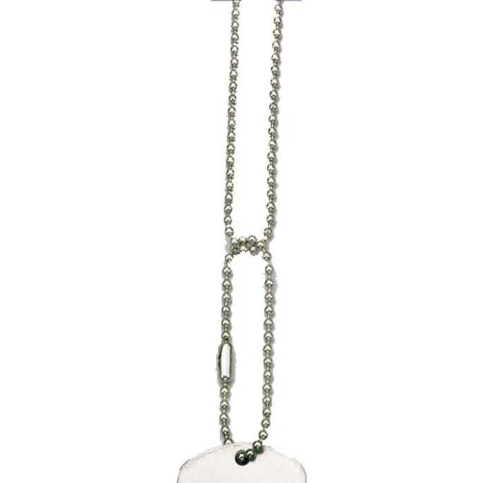 Silver - Military GI Style Dog Tag Chain Set with 24 in. and 4 1 2 in. Chains
