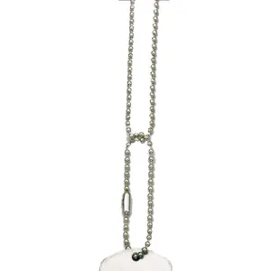 Silver - Military GI Style Dog Tag Chain Set with 24 in. and 4 1 2 in. Chains
