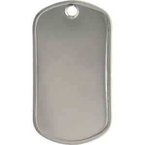 Silver - Military GI Style Stainless Steel Dog Tag with Matte Finish