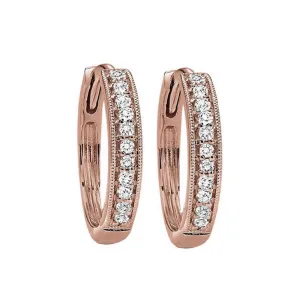 Silver (SLV 995) Cubic Zirconia Hoop Earring -  1/7 ctw