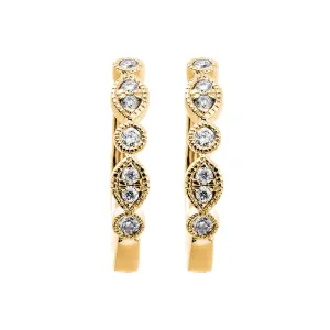 Silver (SLV 995) Cubic Zirconia Hoop Earring -  1/7 ctw