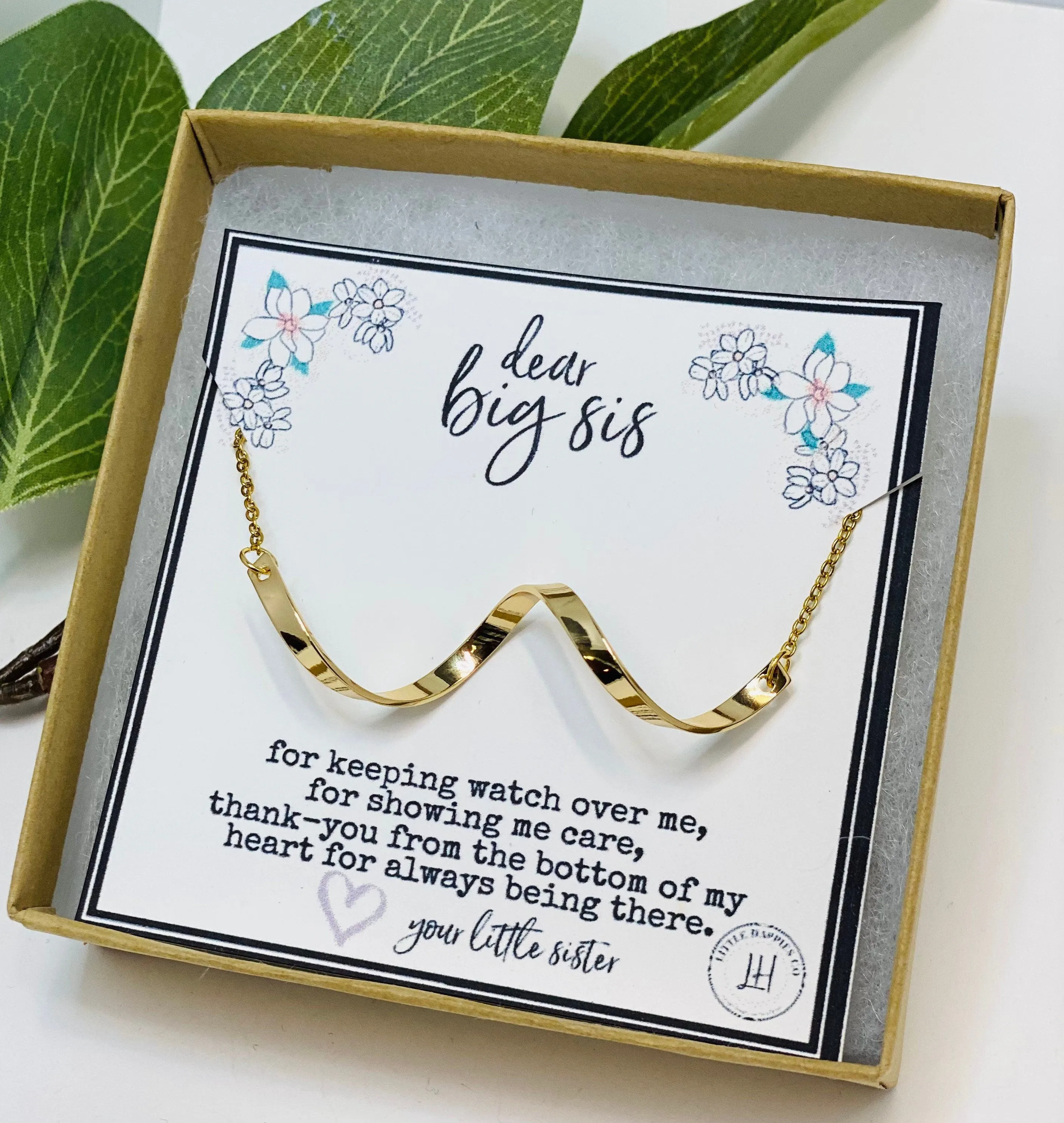 Sister Necklace, Big Sister Gift, Gift for Big Sister, Big Sister Sorority, Big Sister Little Sister, Christmas Gift for Big Sister, Dainty