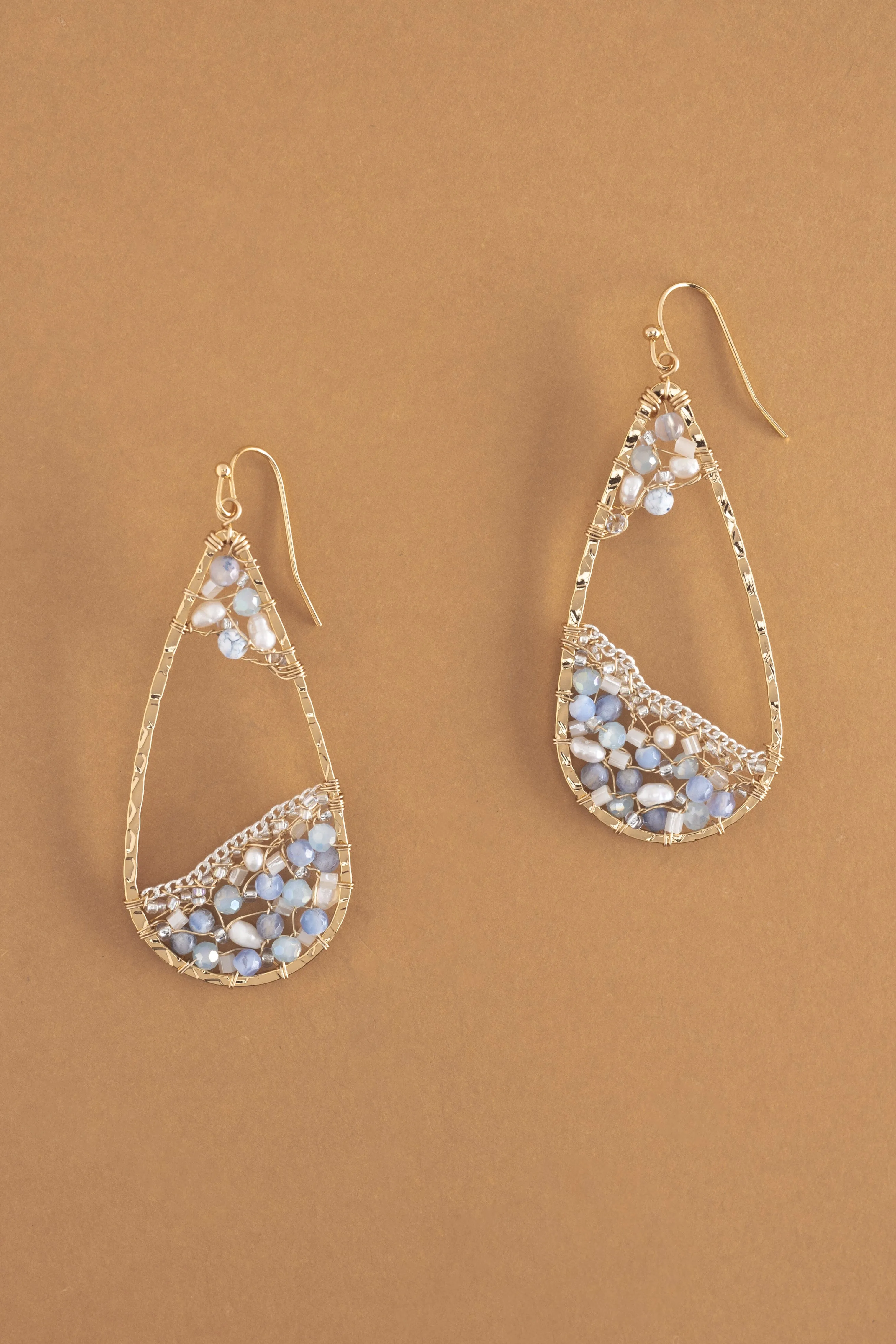 Sky Blue Beaded Earrings