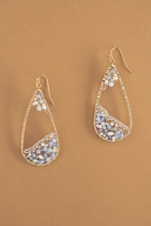 Sky Blue Beaded Earrings