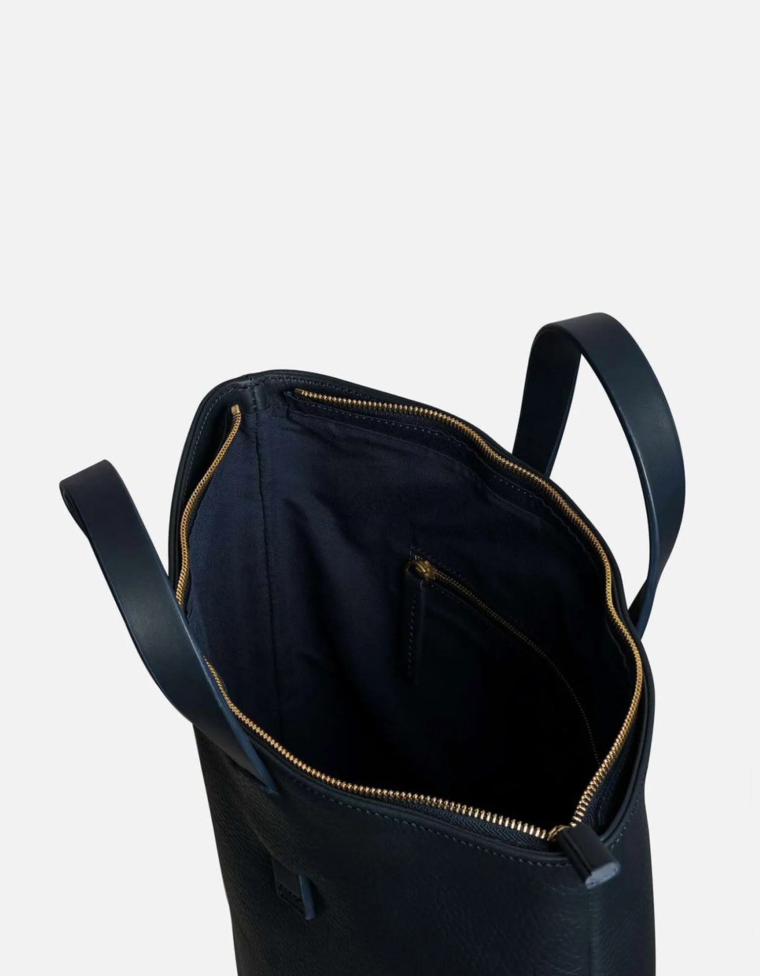 Slim Tote, Textured Navy Blue