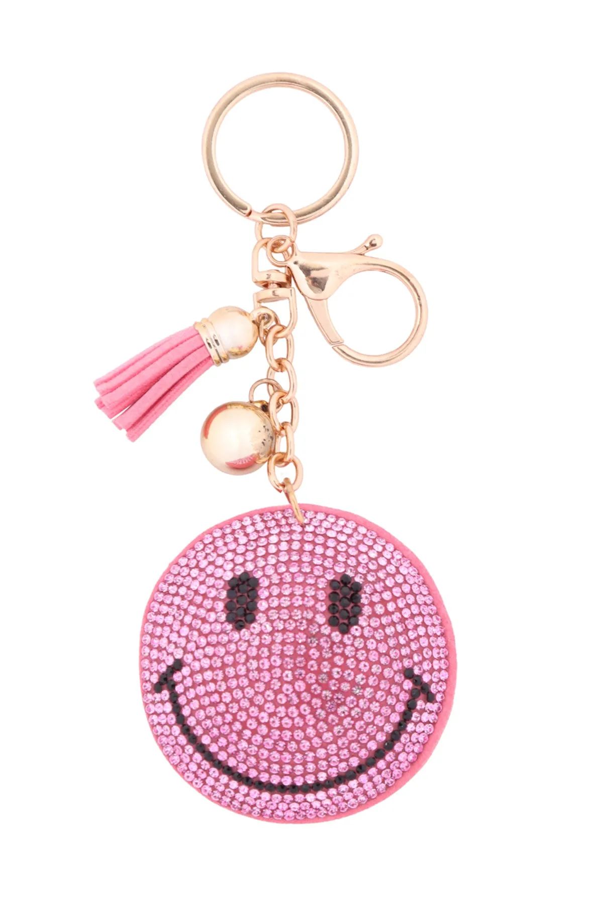 SMILEY TASSEL RHINESTONE KEYCHAIN