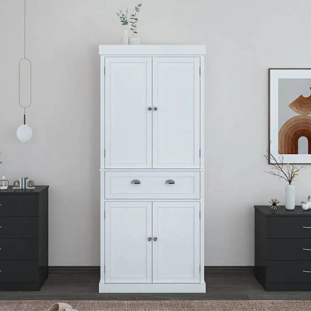 Spacious Wooden Freestanding Kitchen Storage Pantry Closet Cabinet