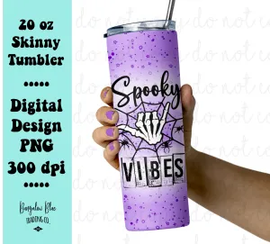 Spooky Vibes Halloween 20 oz Skinny Tumbler Wrap Digital Download