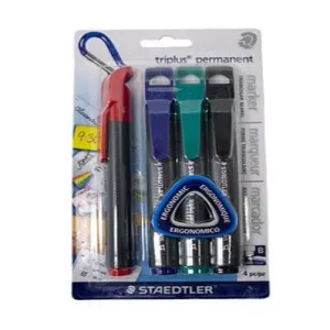 Staedtler Triplus Permanent Marker Chisle Tip 4Pack Assorted