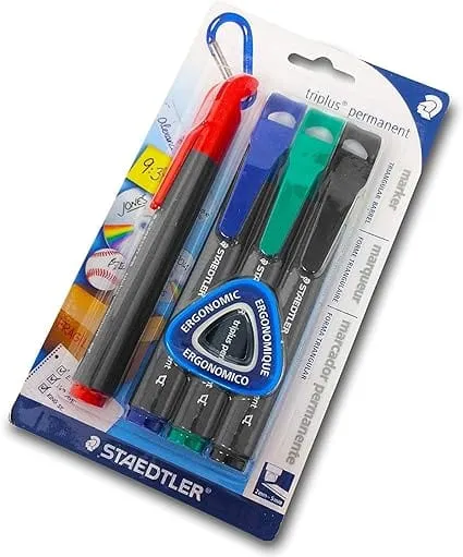 Staedtler Triplus Permanent Marker Chisle Tip 4Pack Assorted