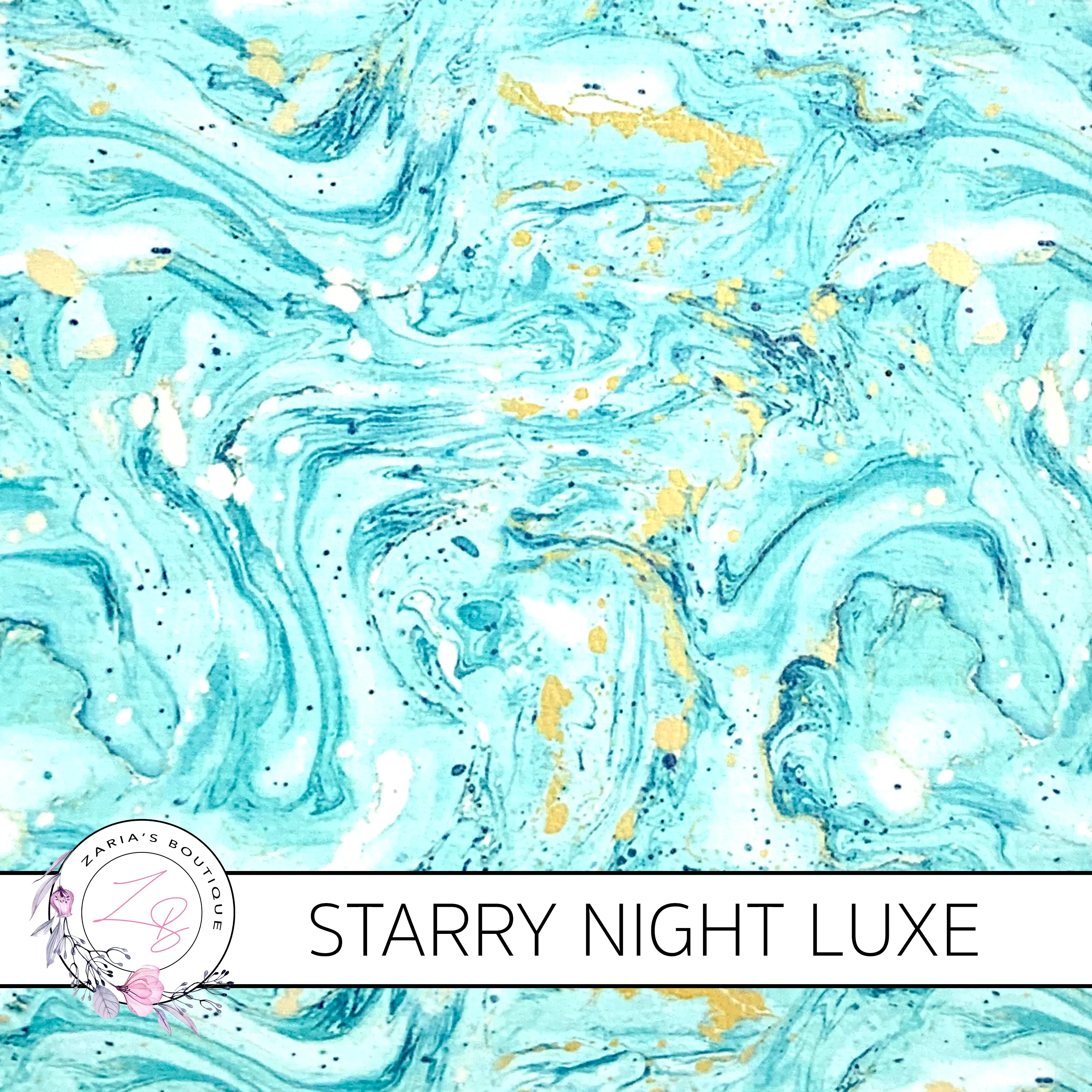 Starry Night ~ Aqua & Gold ~ Marbled Chunky Glitter ~ 1mm