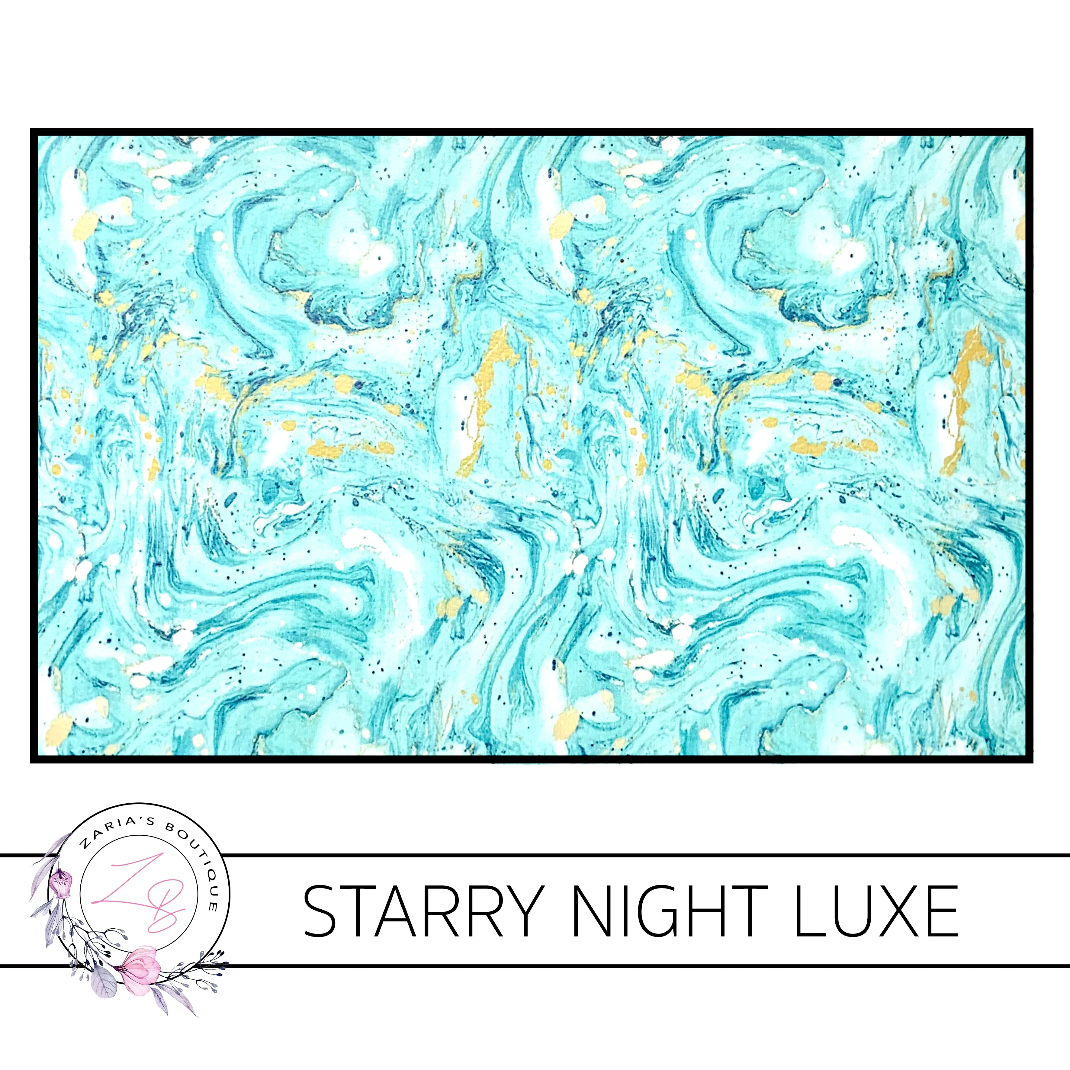 Starry Night ~ Aqua & Gold ~ Marbled Chunky Glitter ~ 1mm