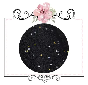 Starry Night Collection Fine Glitter ~ Black ~ Silver & Gold Star Encrusted Christmas Craft Sheets