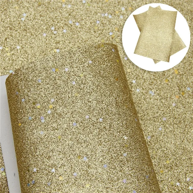 Starry Night Collection Fine Glitter ~ Gold ~ Silver & Gold Star Encrusted Christmas Craft Sheets