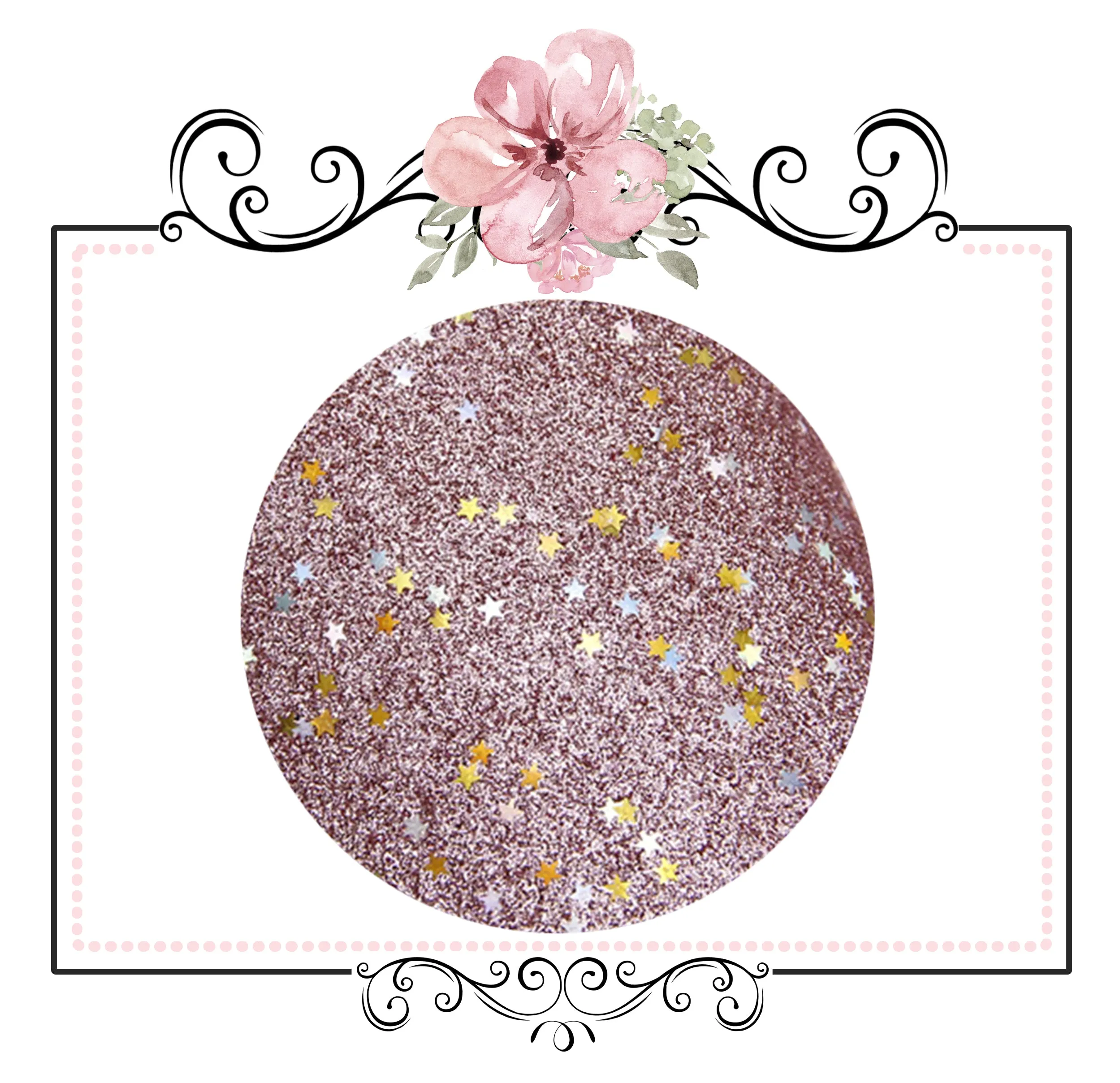 Starry Night Collection Fine Glitter ~ Pink ~ Silver & Gold Star Encrusted Christmas Craft Sheets
