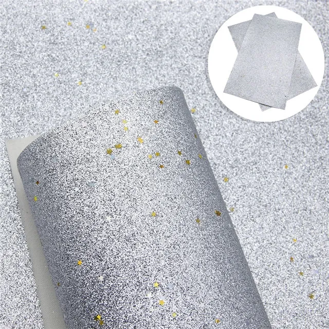 Starry Night Collection Fine Glitter ~ Silver ~ Silver & Gold Star Encrusted Christmas Craft Sheets