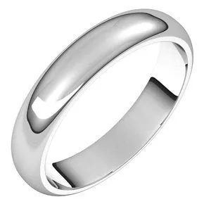 Sterling Silver 4 mm Half Round Band Size 6