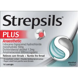 Strepsils Plus B/N/R Lozenges - Rapid Relief for Sore Throat and Cold Symptoms