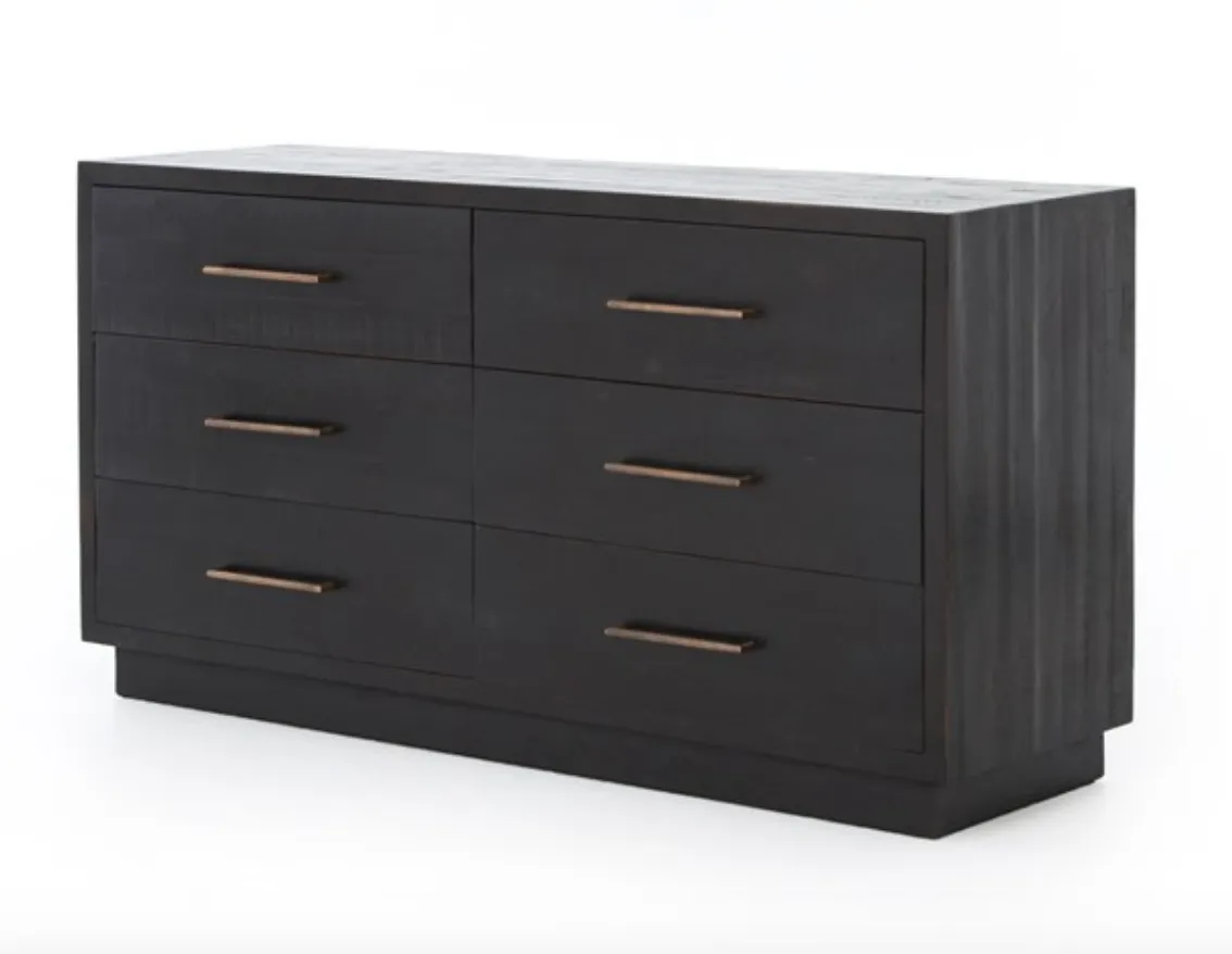 SUKI 6 DRAWER DRESSER, BURNISHED BLACK