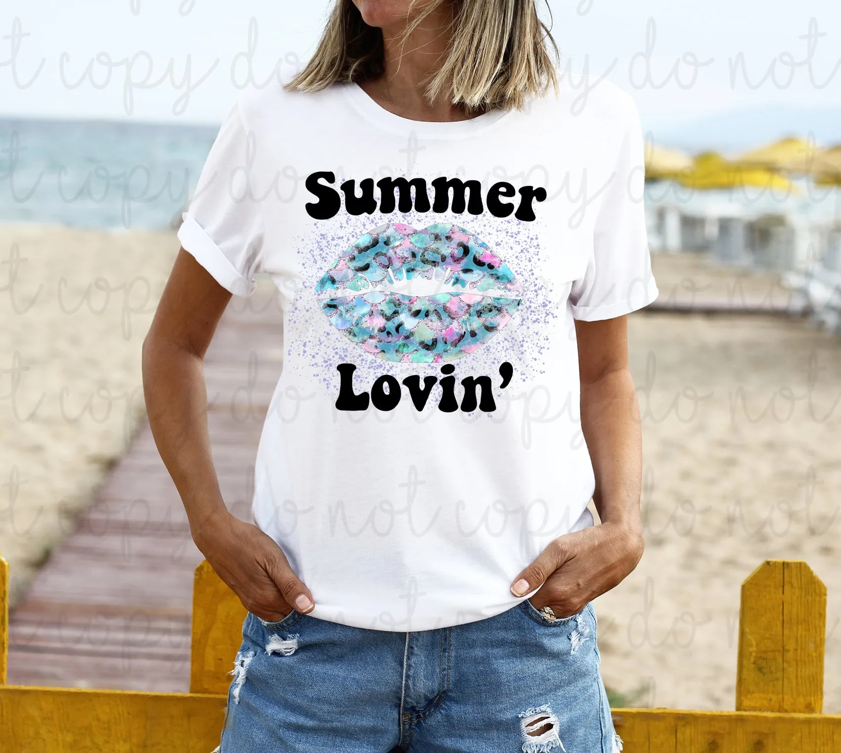Summer Lovin' Leopard Lips Digital Design Download