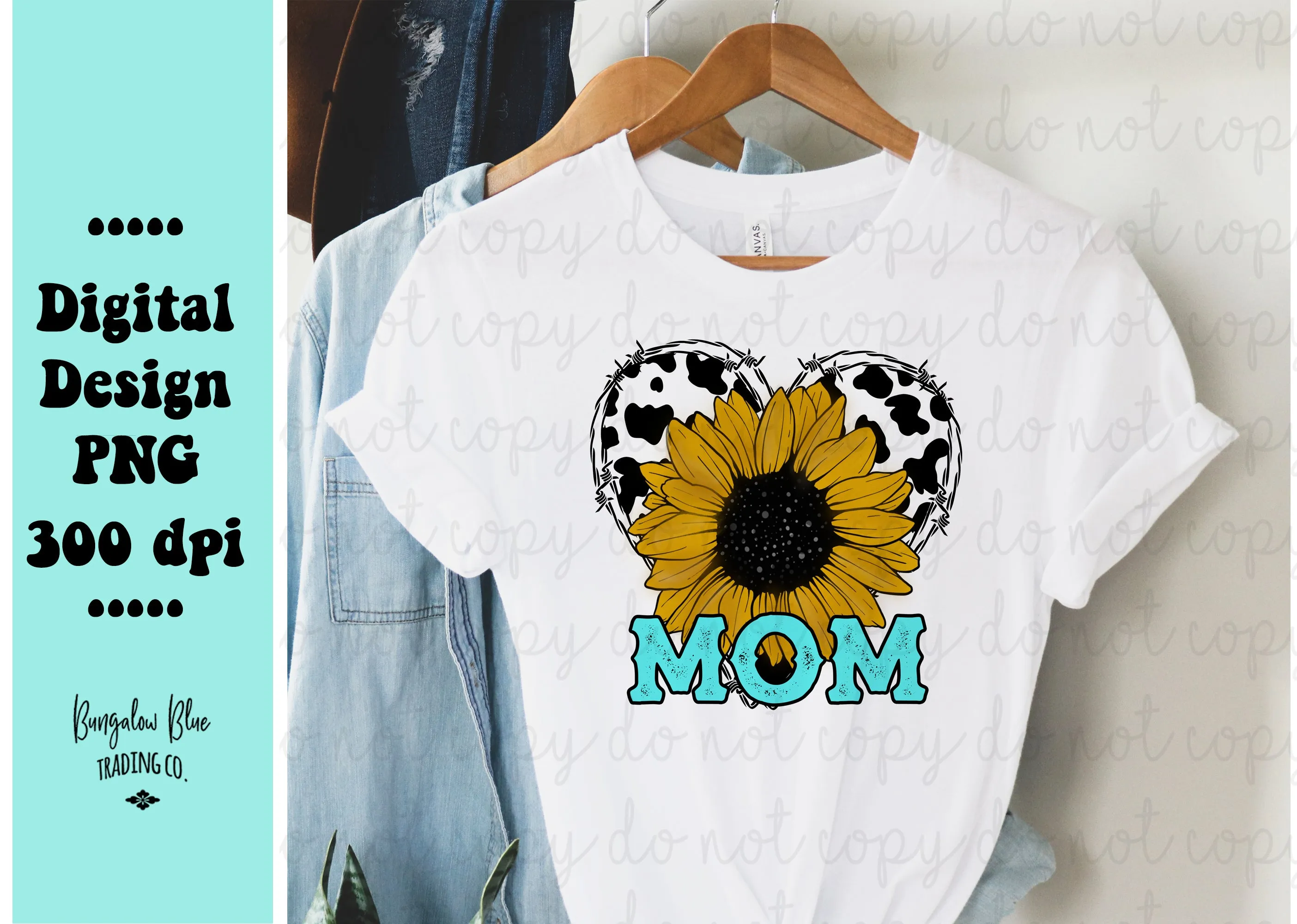 Sunflower Cow Heart Mom- Digital Download