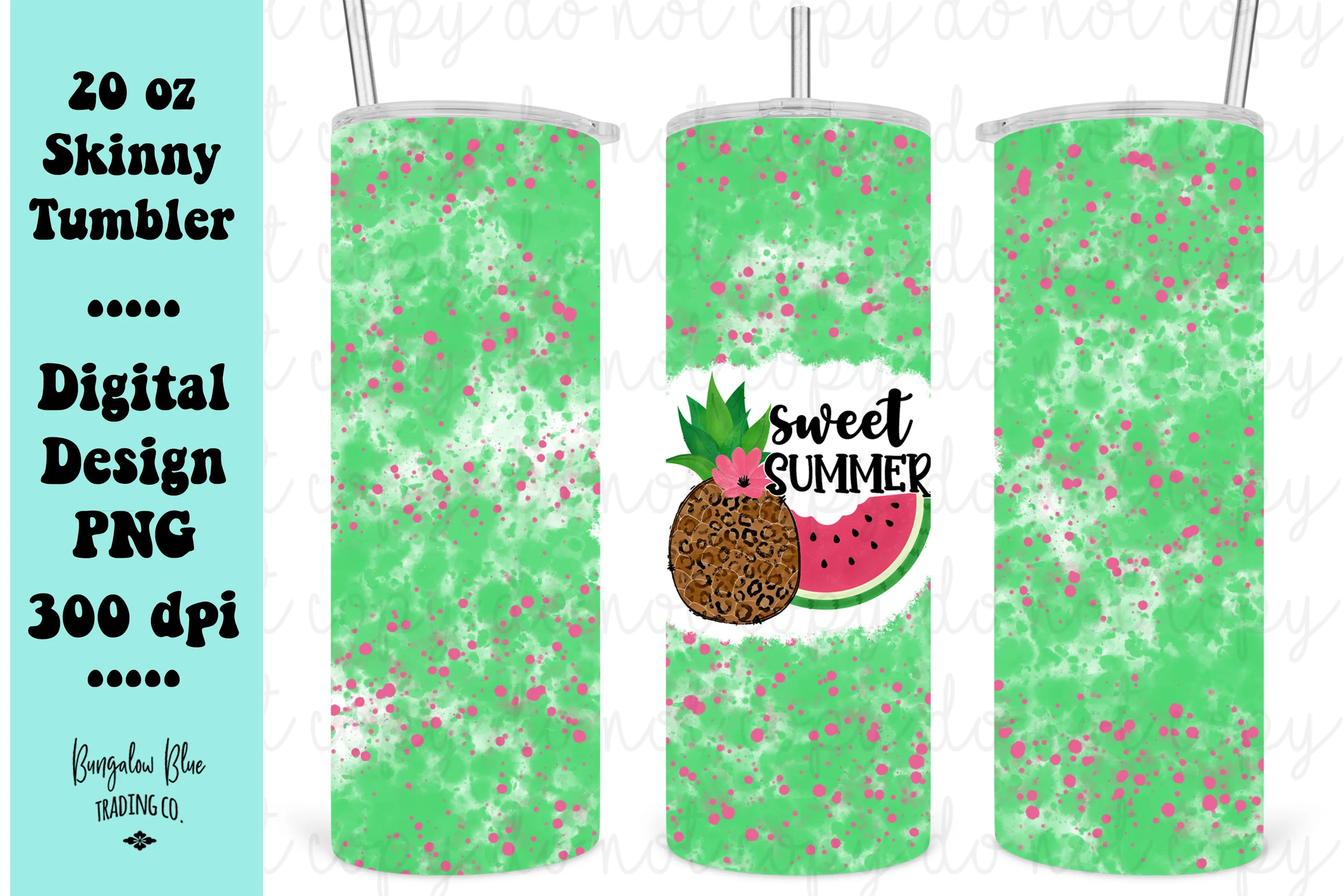 Sweet Summer 20 oz Skinny Tumbler Wrap Digital Download