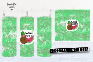 Sweet Summer 20 oz Skinny Tumbler Wrap Digital Download
