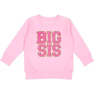 Sweet Wink Big Sis Patch Sweatshirt - Pink