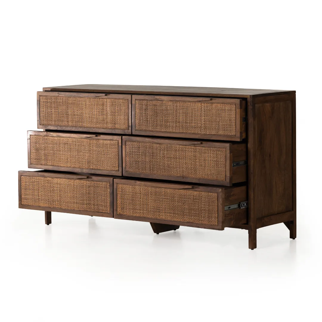 Sydney 6 Drawer Dresser-Brown Wash