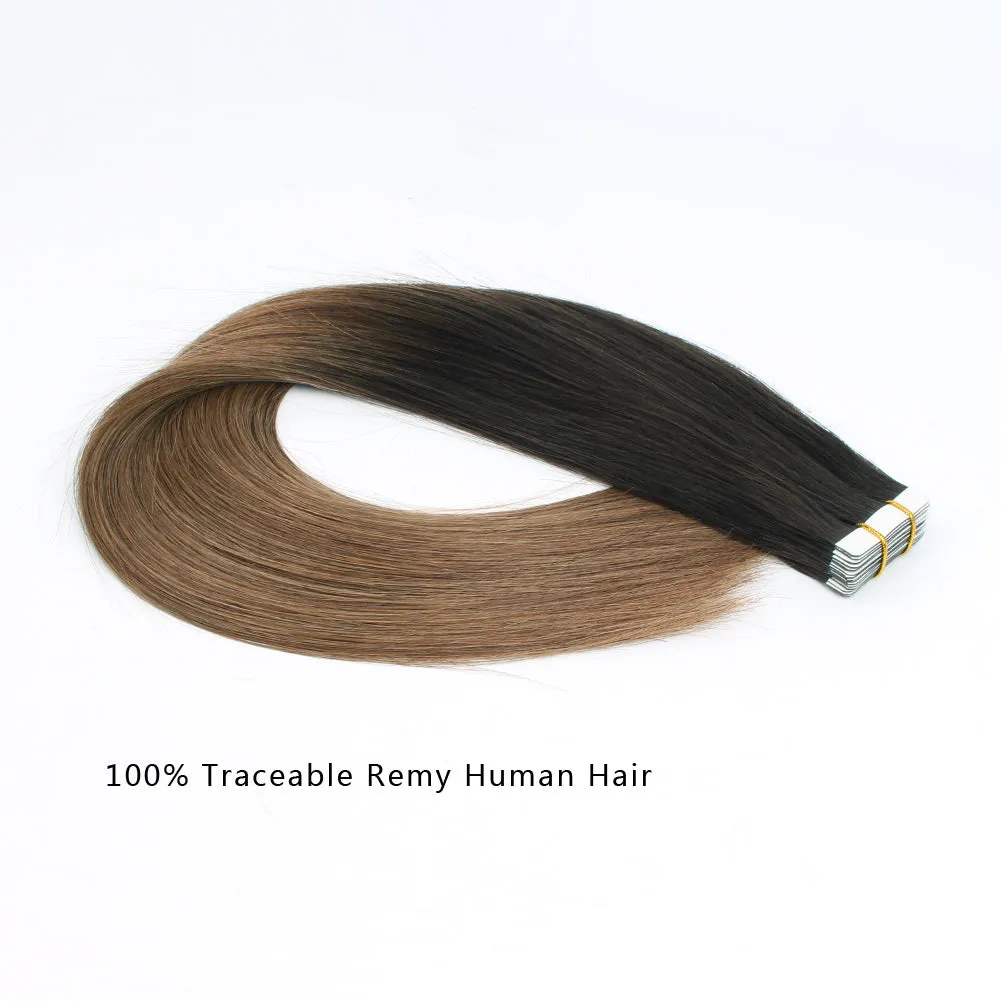Tape In Hair Extension Ombre T#2/#6-Only For Order Over $269