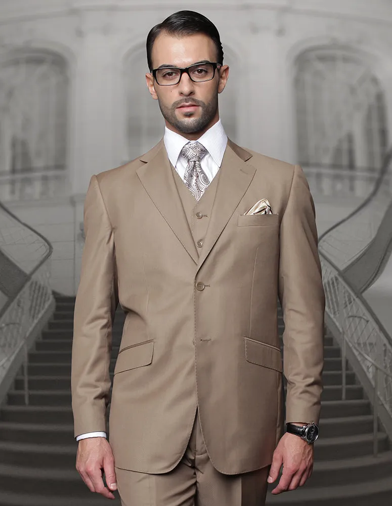 TAZZA BRONZE BIG & TALL REGULAR FIT 3 PC SUIT