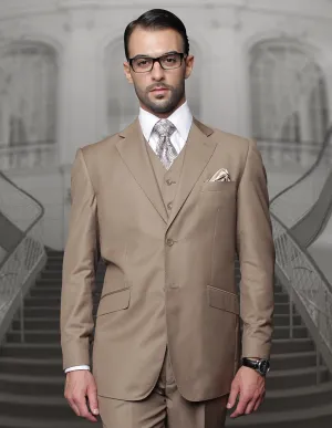 TAZZA BRONZE BIG & TALL REGULAR FIT 3 PC SUIT
