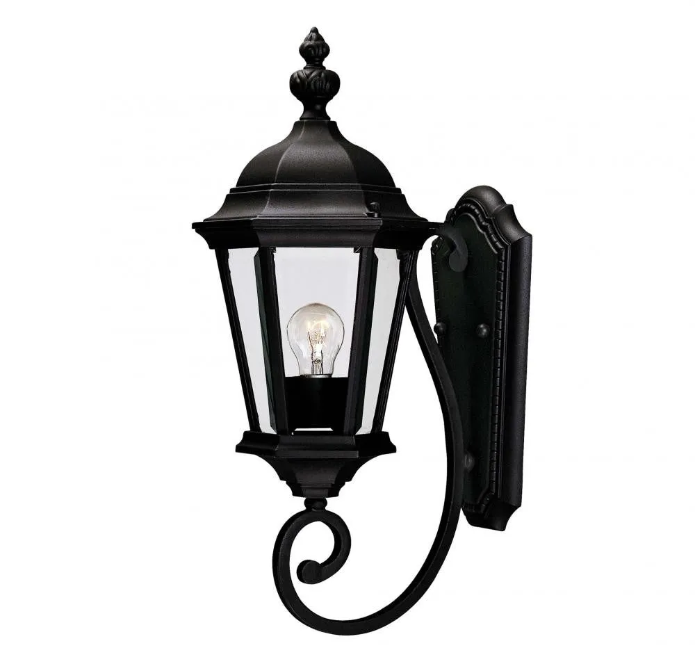 Textured Black Outdoor 1 Light Wall Lantern