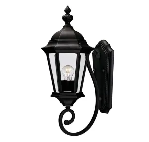 Textured Black Outdoor 1 Light Wall Lantern