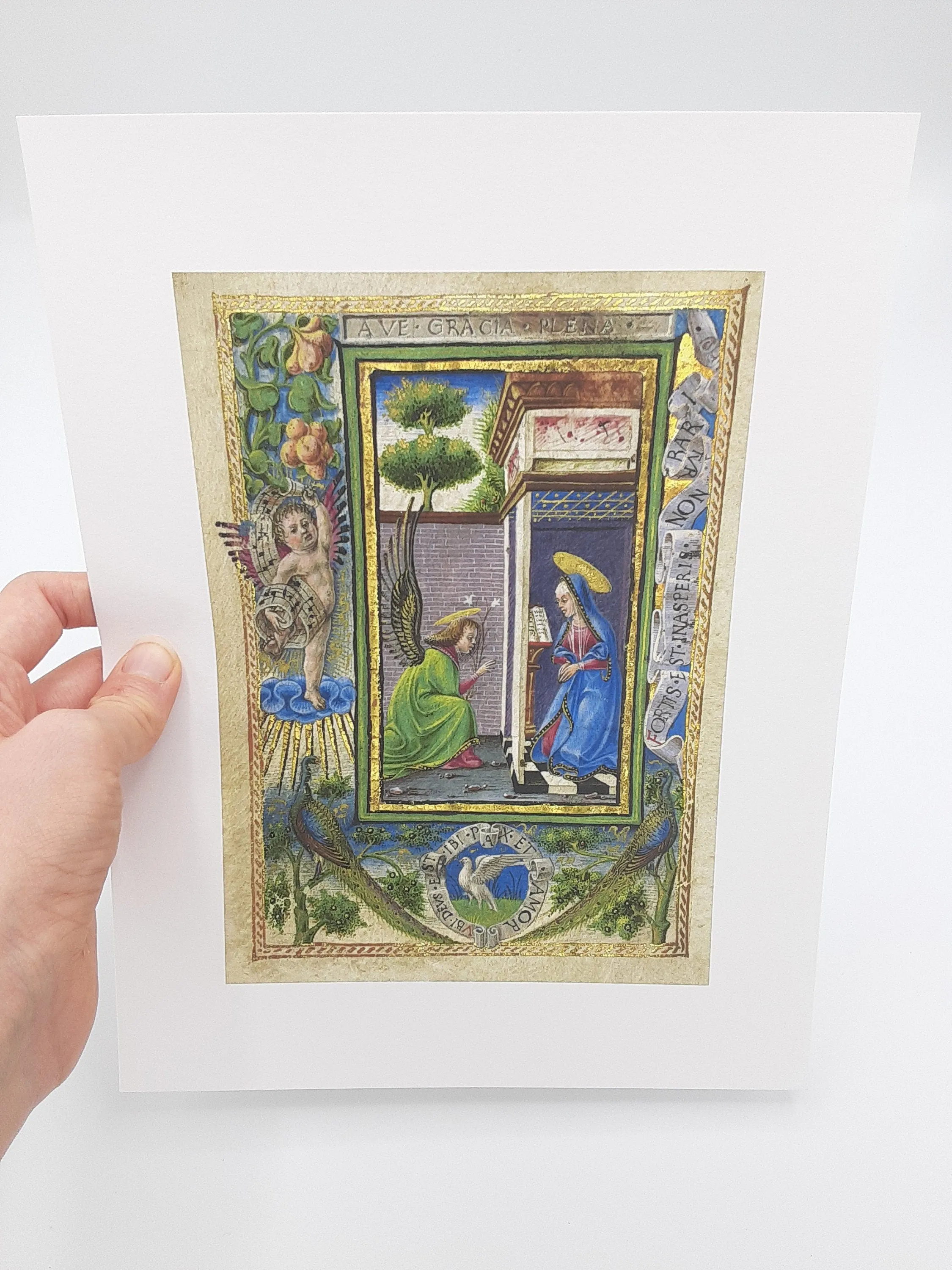 The Annunciation – Medieval Illuminated Manuscript – Catholic Art Print – Archival Quality