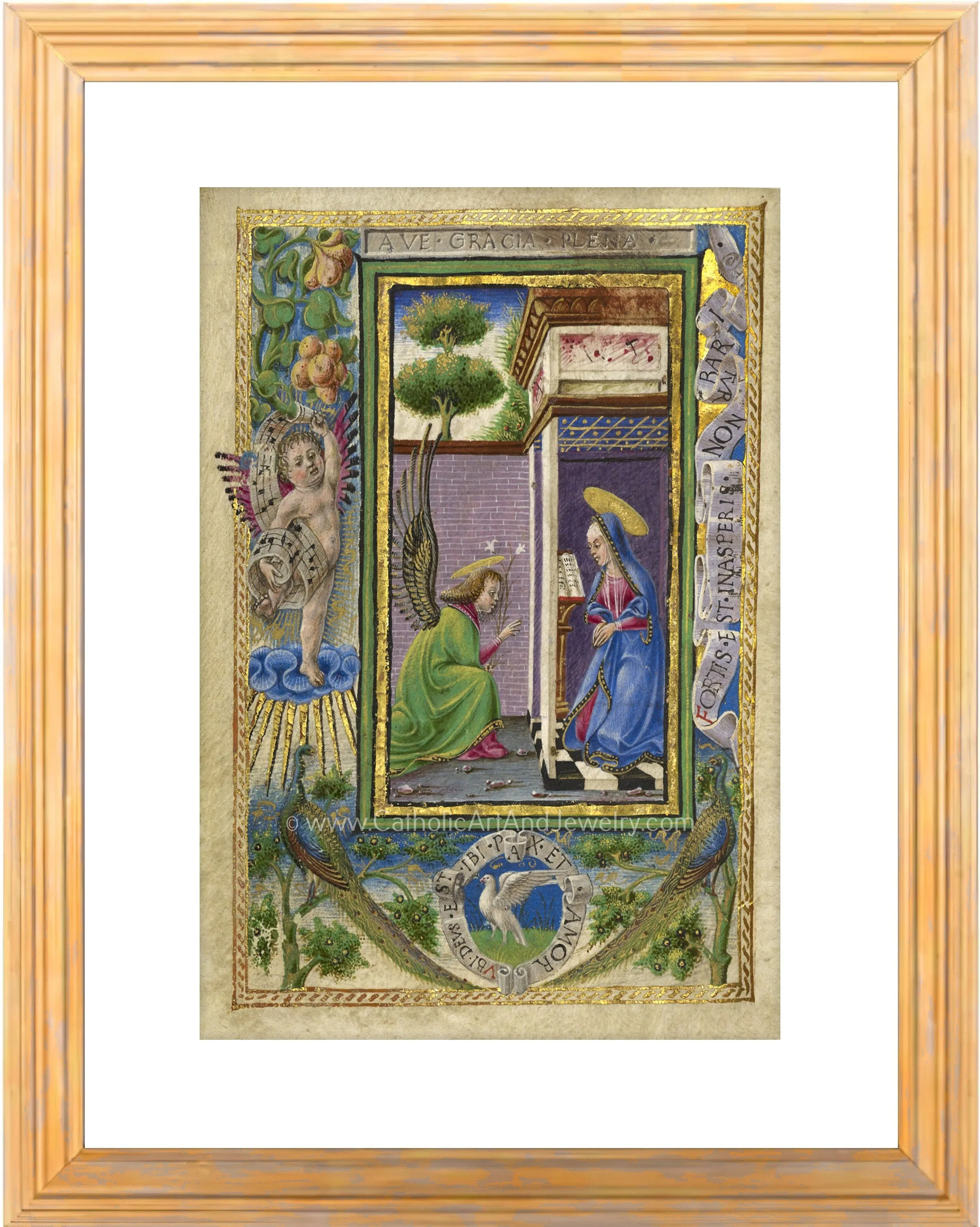 The Annunciation – Medieval Illuminated Manuscript – Catholic Art Print – Archival Quality