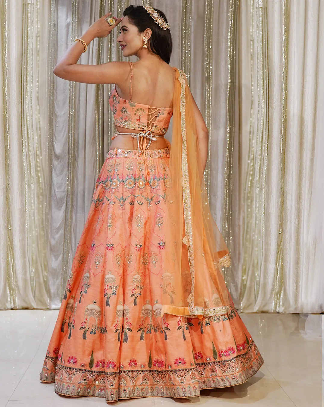 The Coral Peacock Lehenga