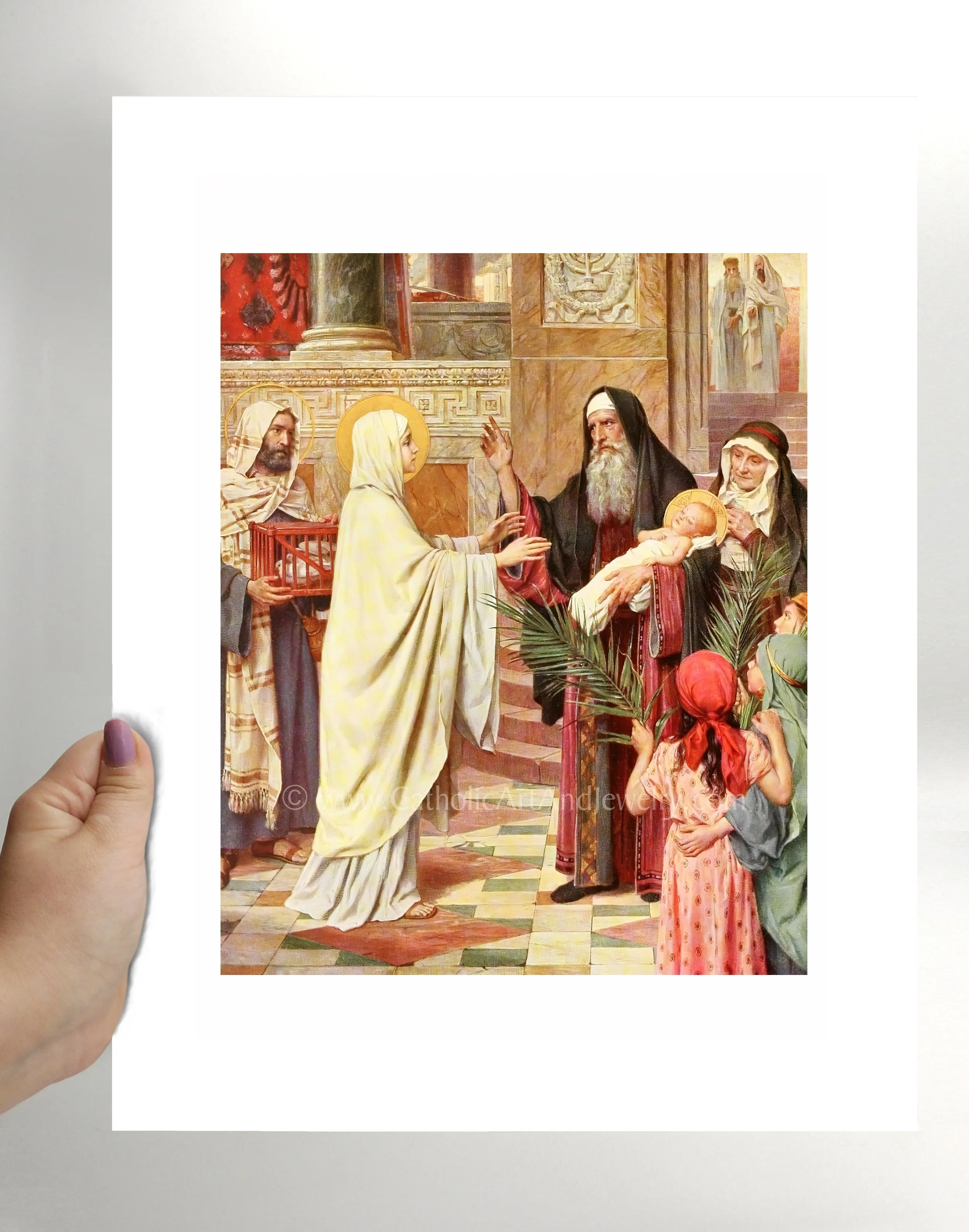 The Presentation – by Jozef Janssens – The Fourth Mystery of the Rosary – Catholic Art Print – Catholic Gift