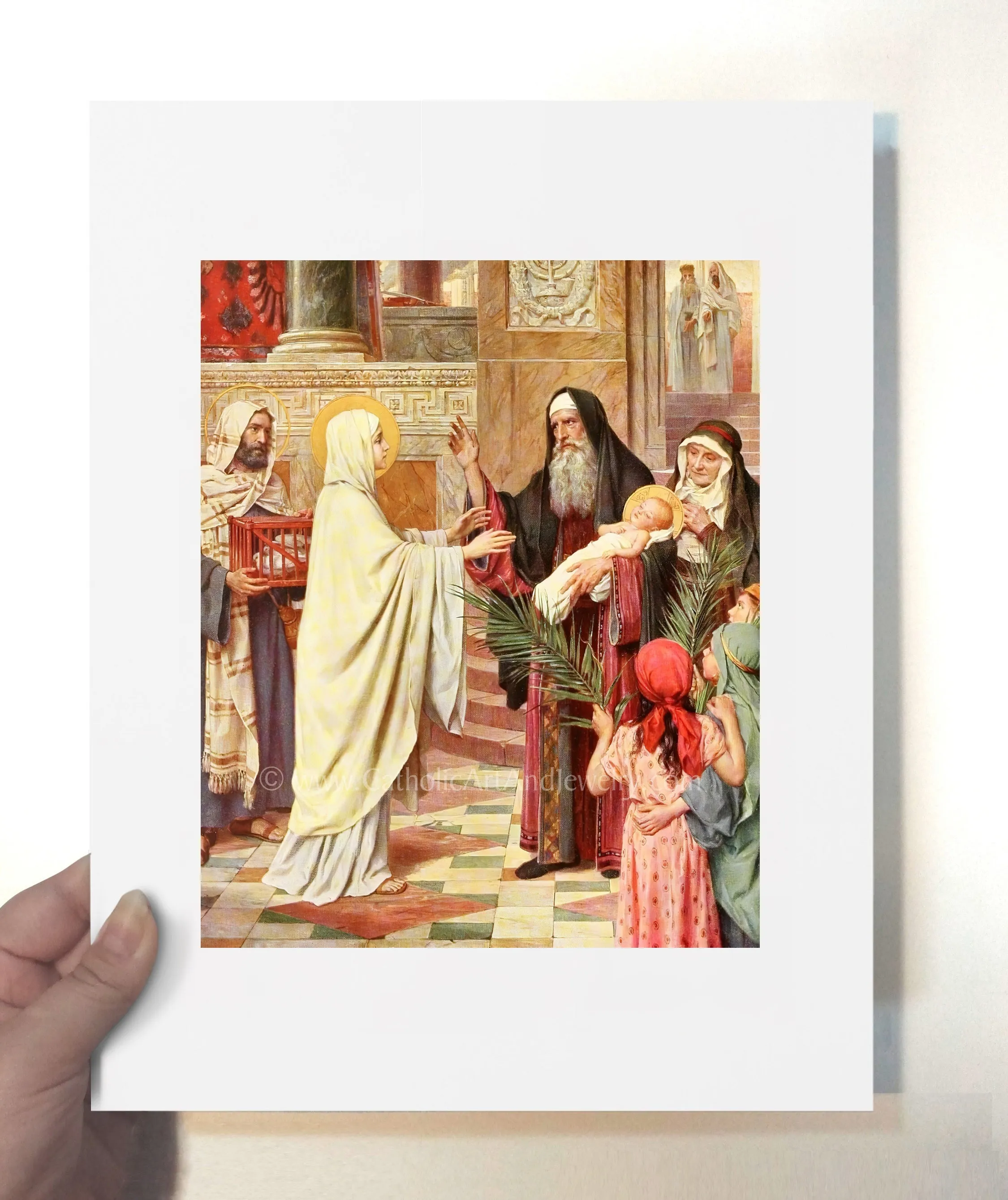 The Presentation – by Jozef Janssens – The Fourth Mystery of the Rosary – Catholic Art Print – Catholic Gift