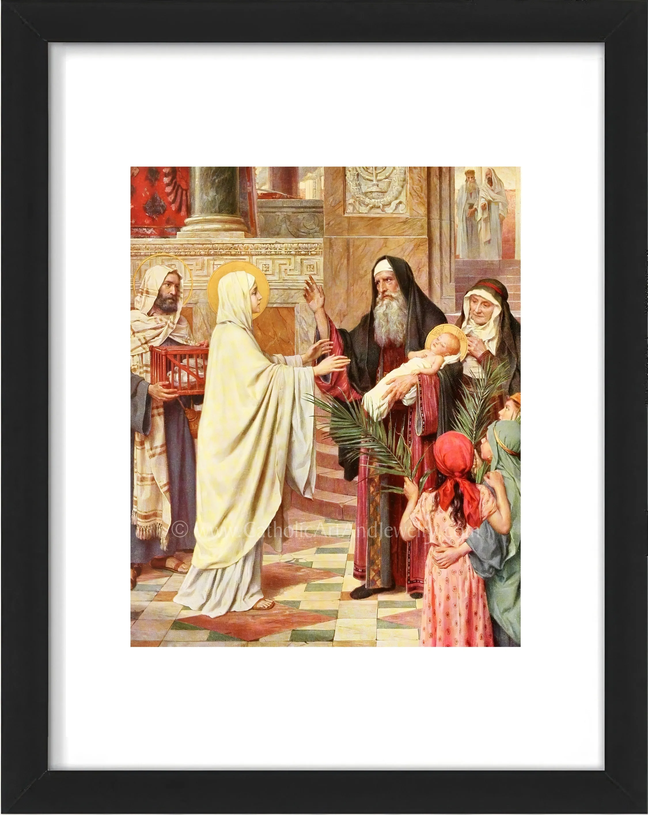 The Presentation – by Jozef Janssens – The Fourth Mystery of the Rosary – Catholic Art Print – Catholic Gift
