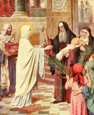 The Presentation – by Jozef Janssens – The Fourth Mystery of the Rosary – Catholic Art Print – Catholic Gift