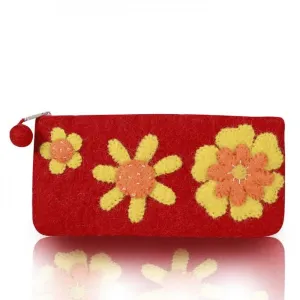 Three Flowers Attached Pencil Case