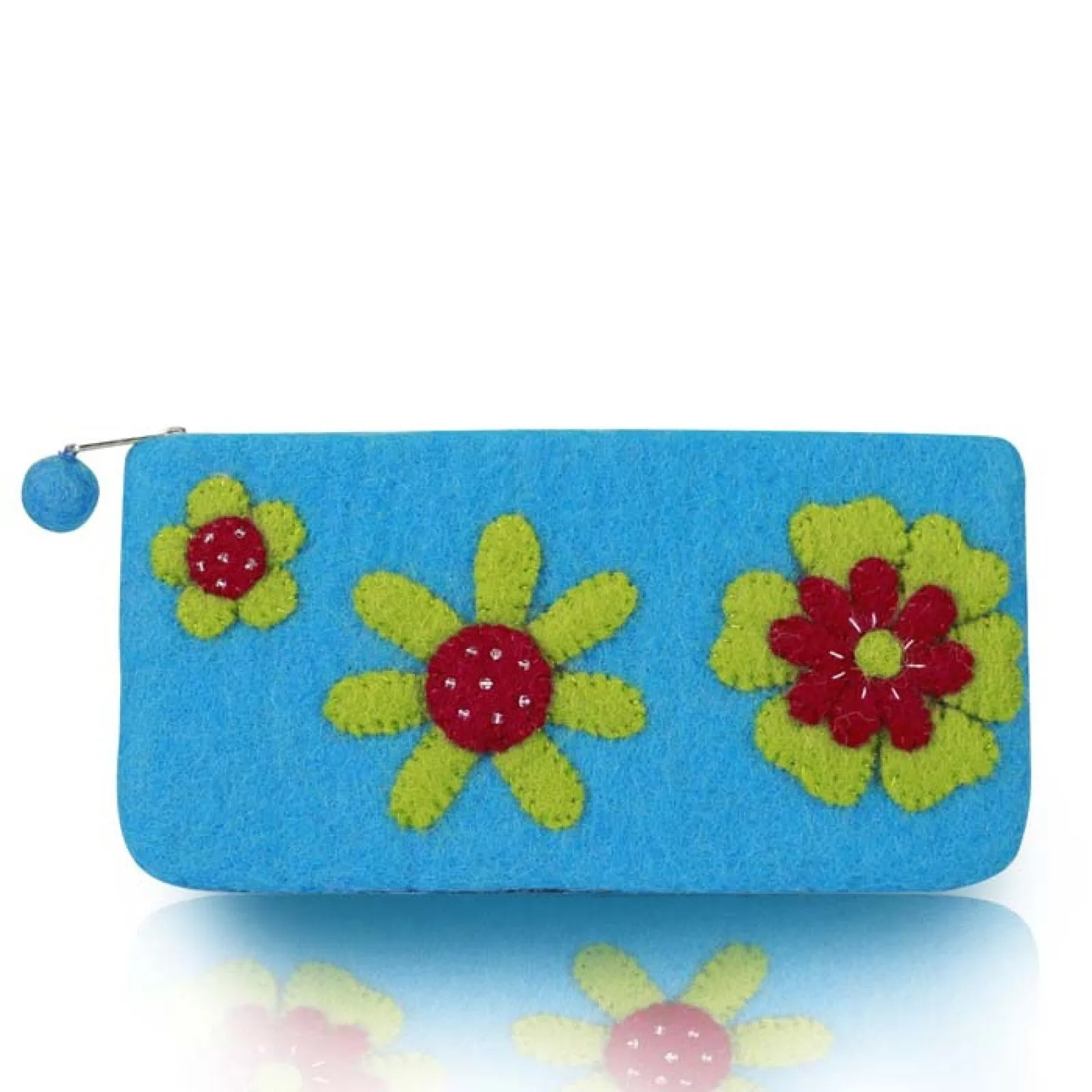 Three Flowers Attached Pencil Case