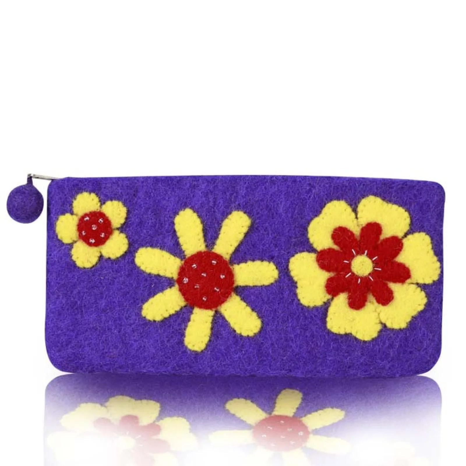Three Flowers Attached Pencil Case